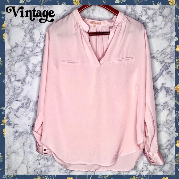 ⭐️ Gibson Latimer Baby Pink Y2K Lightweight Long Sleeve Blouse Women’s Large - Picture 6 of 7
